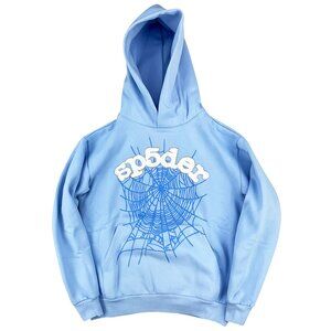 Sp5der Web Hoodie Sweatshirt Sky Blue | Spider Worldwide